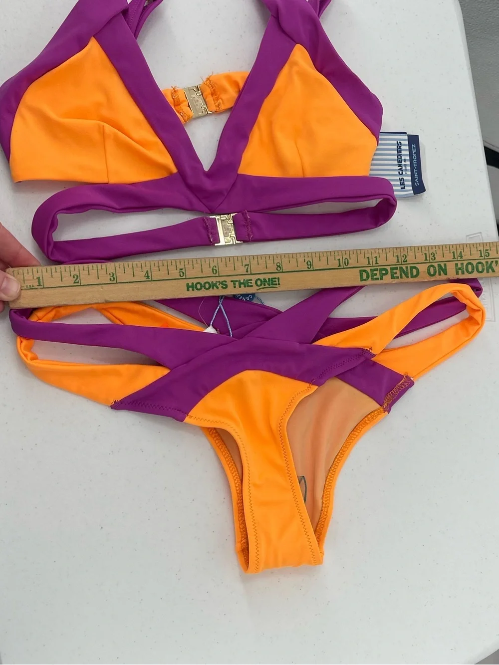 Les Canebiers NWT purple orange 2 piece swimsuit bikini